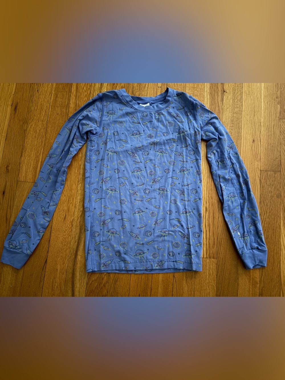 Hannah Andersson Long Sleeve Blue Space Print Pajama Set NWOT